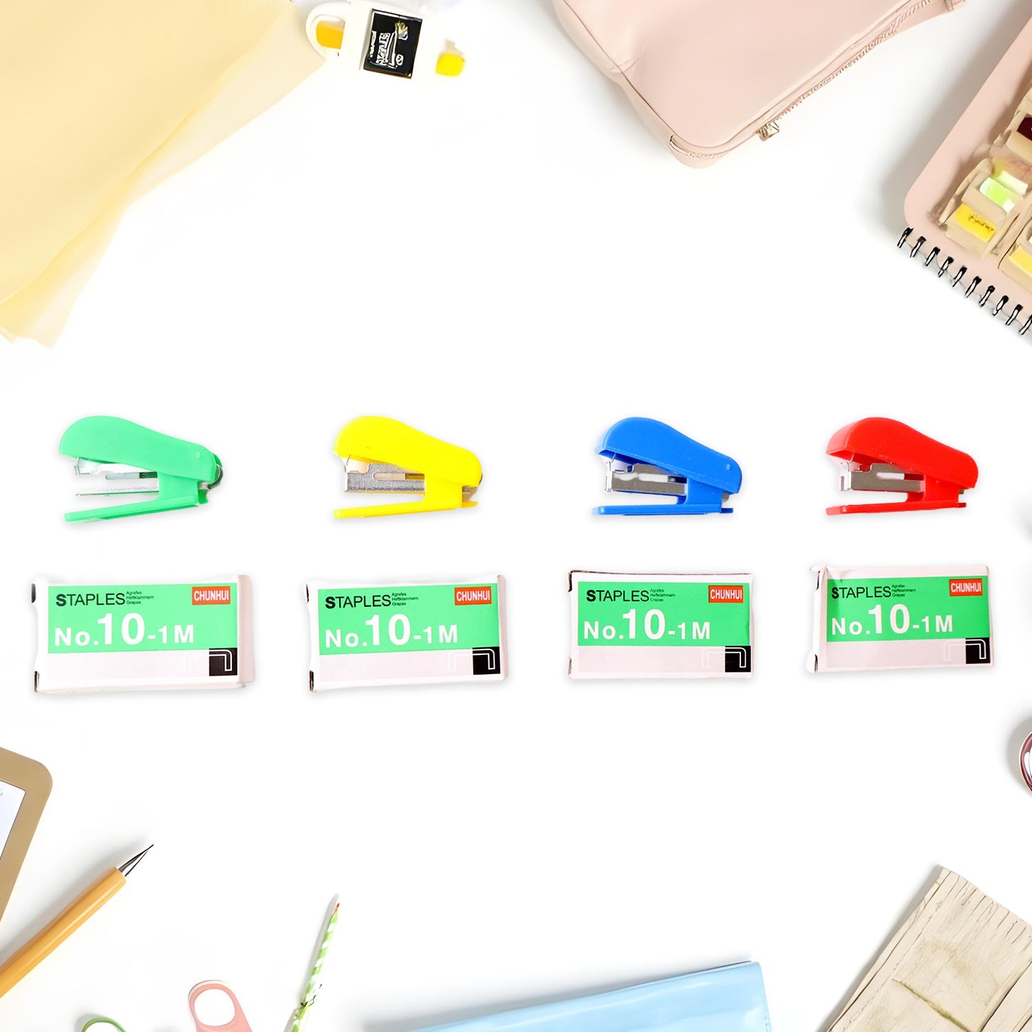 Mini Stapler Set with Staples – Assorted Colors | No.10 Staplers with Pins (20 pcs Set) Mini Stapler Set with Staples – Assorted Colors | No.10 Staplers with Pins (20 pcs Set)